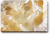 Sinus Art Wandbild 120x80cm Goldfarbene geometrische Formen und Linien auf hellem Hintergrund