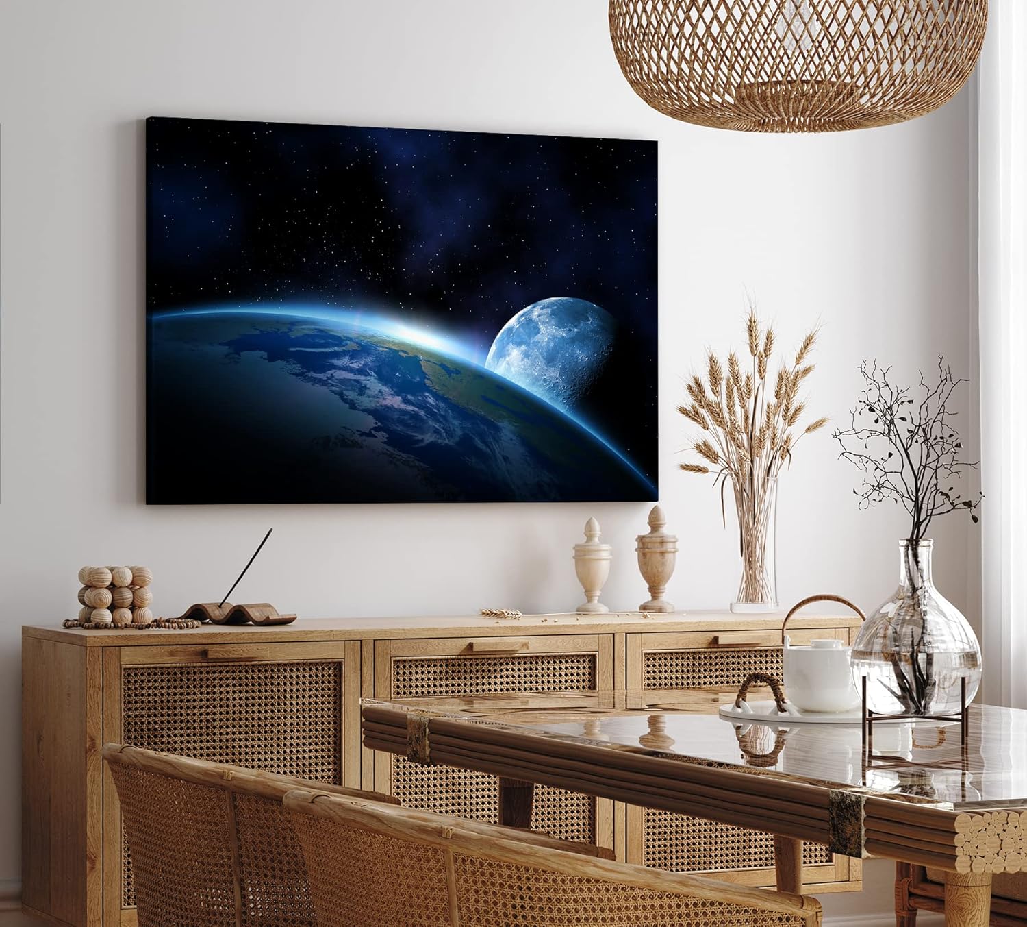 Paul Sinus Wandbild 120x80cm Erde Mond Universum Sterne All Planet Weltall
