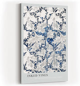 Paul Sinus Kunstdruck 40x60cm Inked Vines kunstvolles Rankenmotiv in Tintenoptik mit feinen Schraffuren und Tiefenwirkung