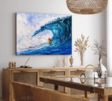 Paul Sinus Wandbild 120x80cm Welle Surfen Meer Ozean Abstrakt Kunstvoll Blau