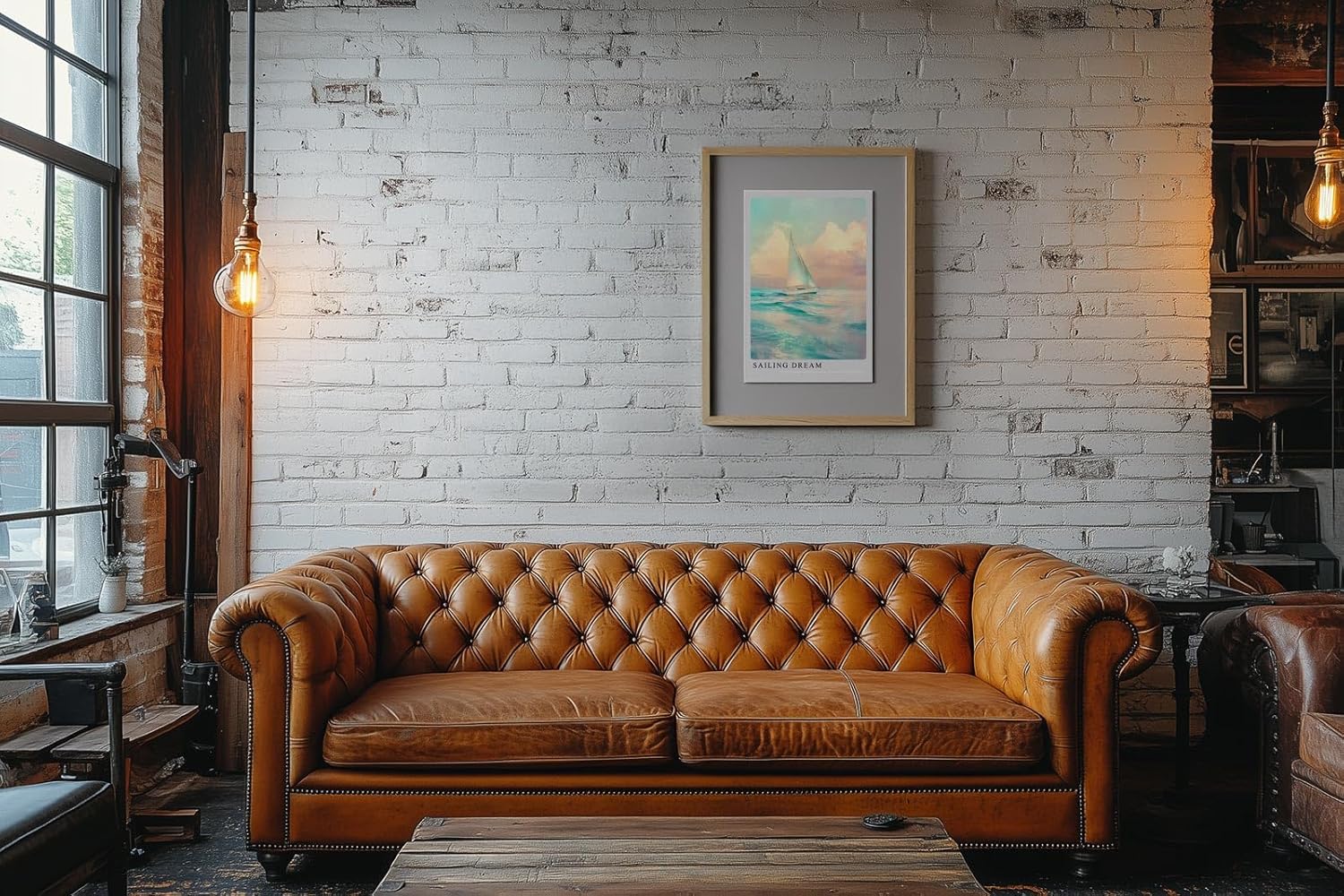 Paul Sinus Leinwandbild 60x90cm verträumtes Segelboot auf dem offenen Meer in sanften Pastelltönen – kunstvolles Leinwandbild für stilvolle Raumgestaltung