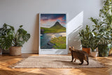 Paul Sinus Kunstdruck 40x60cm Kirkjufell – Magischer Berg im Licht Islands mit Flusslauf im Vordergrund