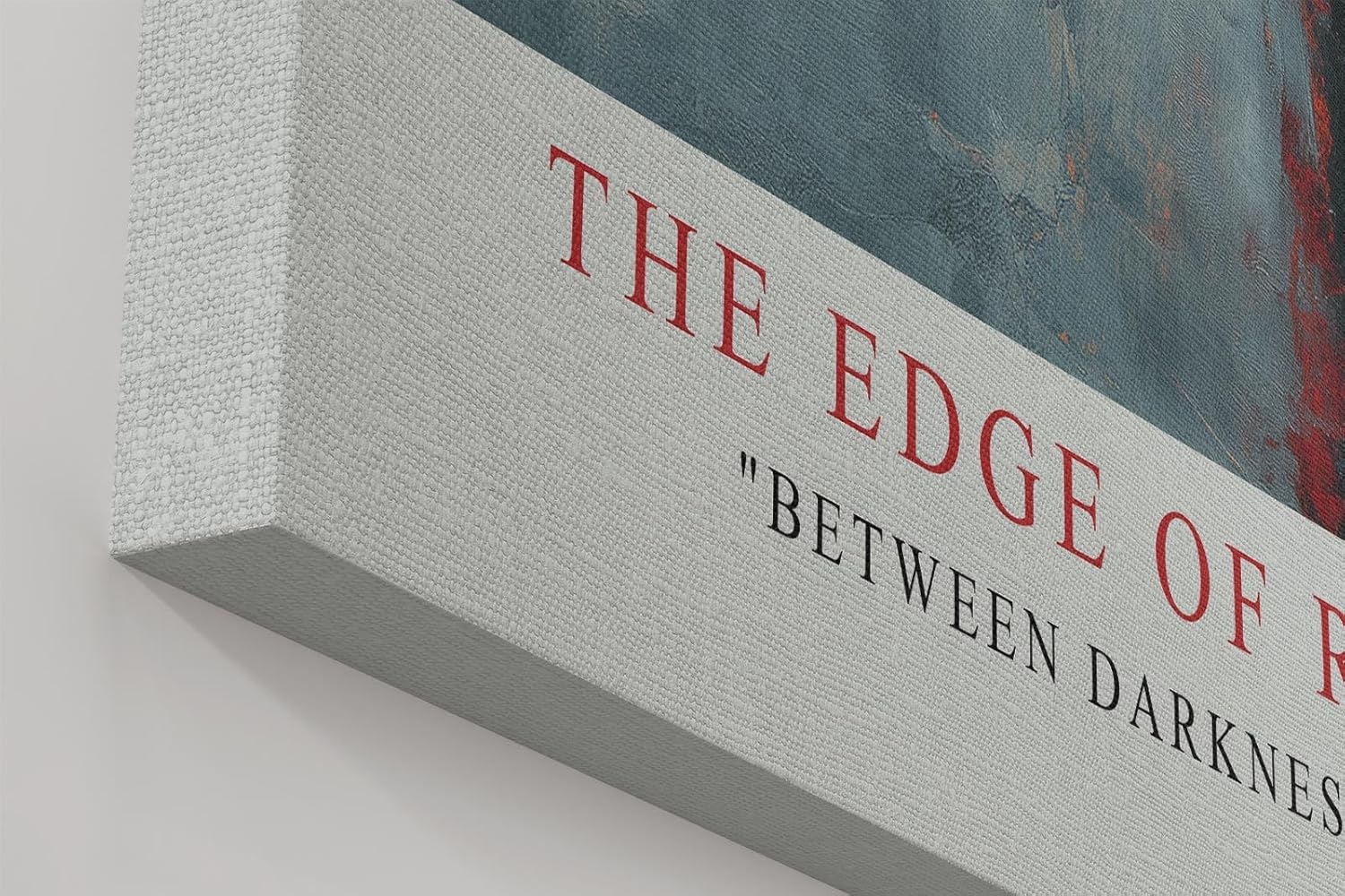 Paul Sinus Wandbild in 40x60cm The Edge of Red – Abstraktes Kunstwerk mit starkem Farbkontrast zwischen Schwarz, Grau und Rot