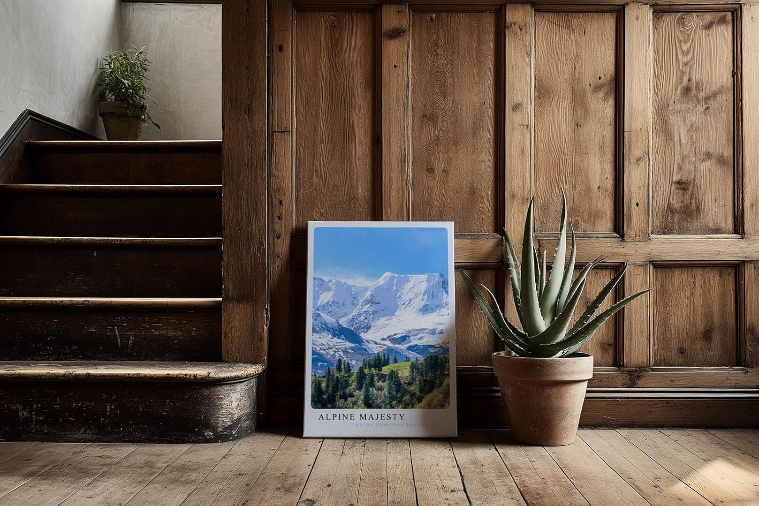 Paul Sinus Kunstdruck 40x60cm Alpine Majesty Schneebedeckte Alpenlandschaft Where Snow Touches the Sky