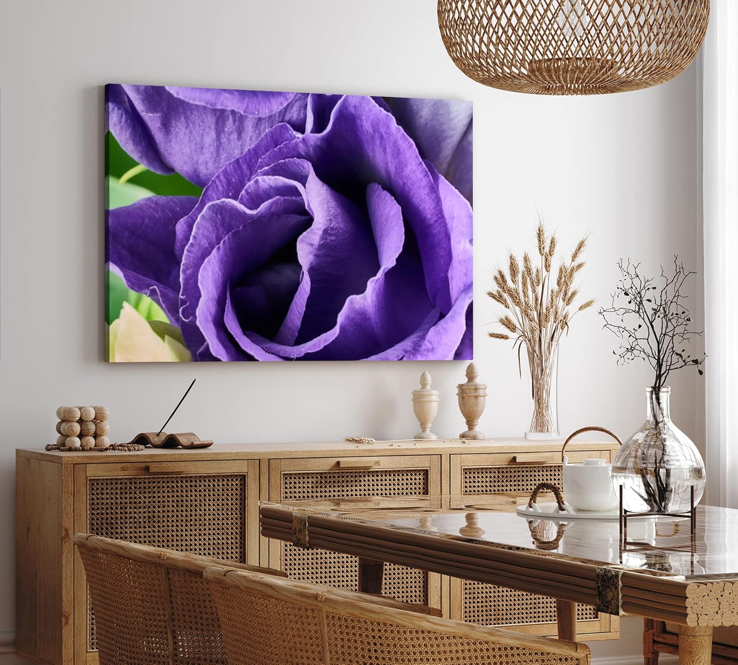 Paul Sinus Wandbild 120x80cm Violette Blume Blüte Nahaufnahme Kunstvoll Dekorativ