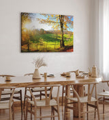 Paul Sinus Wandbild 120x80cm Deutsche Landschaft Wiese Bäume Sonnenschein Herbst