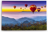 Paul Sinus Wandbild 120x80cm Heißluftballons über Berge Berglandschaft Himmel Sonnenuntergang