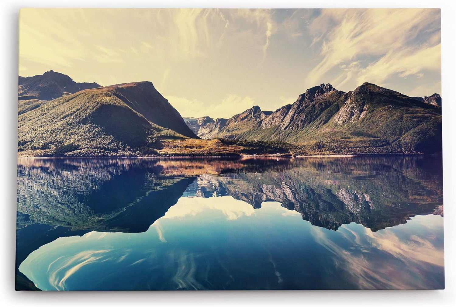 Paul Sinus Wandbild 120x80cm Berge Bergsee See Natur Landschaftsbild Gebirge