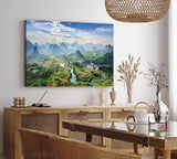 Paul Sinus Wandbild 120x80cm Guilin China Berglandschaft Karsthügel Fluss Natur