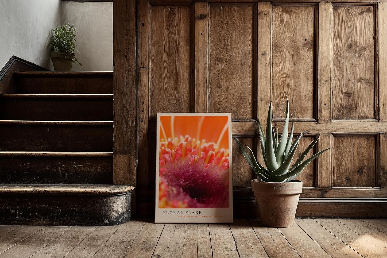 Paul Sinus Kunstdruck 40x60cm Blume Makro orange pink Nahaufnahme Detail Floral Flare