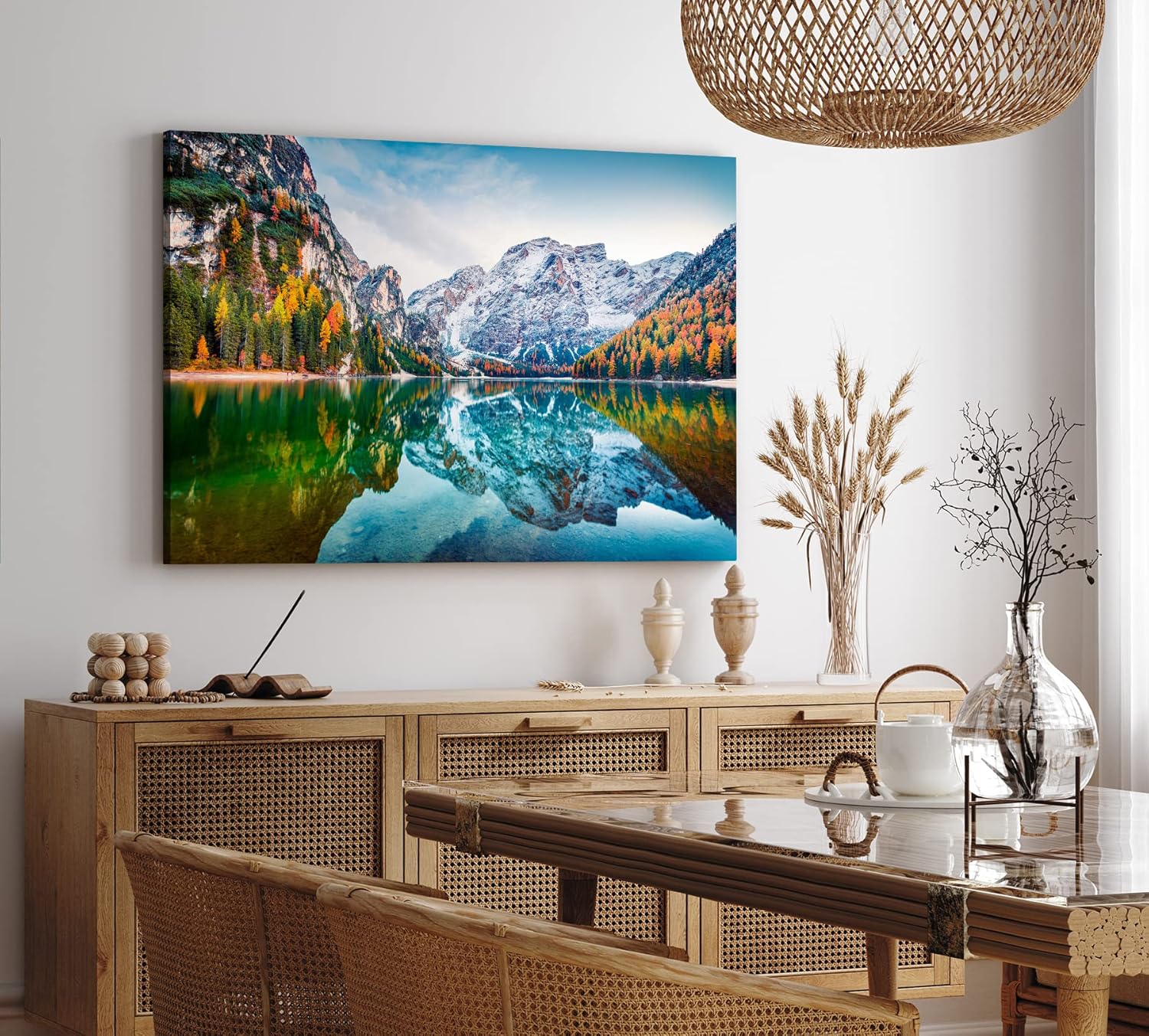 Paul Sinus Wandbild 120x80cm Pragser Wildsee Alpen Italien Bergsee See Natur