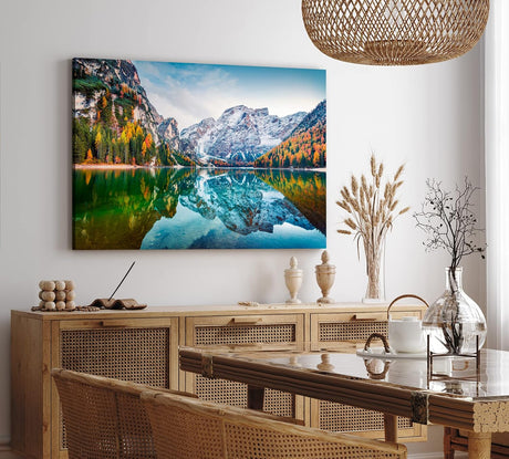 Paul Sinus Wandbild 120x80cm Pragser Wildsee Alpen Italien Bergsee See Natur