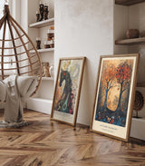 Paul Sinus Leinwandbild 40x60cm Leinwandbild Herbst Bäume Natur Kunst harmonische Farben magische Atmosphäre goldene Herbstpracht stilvolle Dekoration