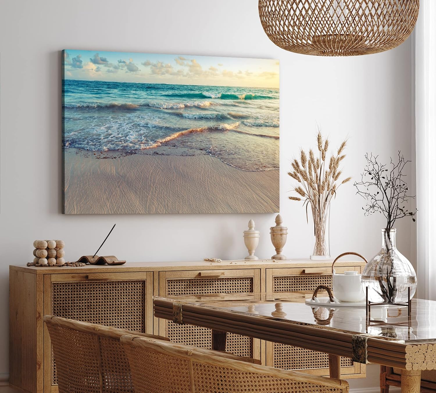 Paul Sinus Wandbild 120x80cm Meer Ozean Horizont Strand Wellen Wolken