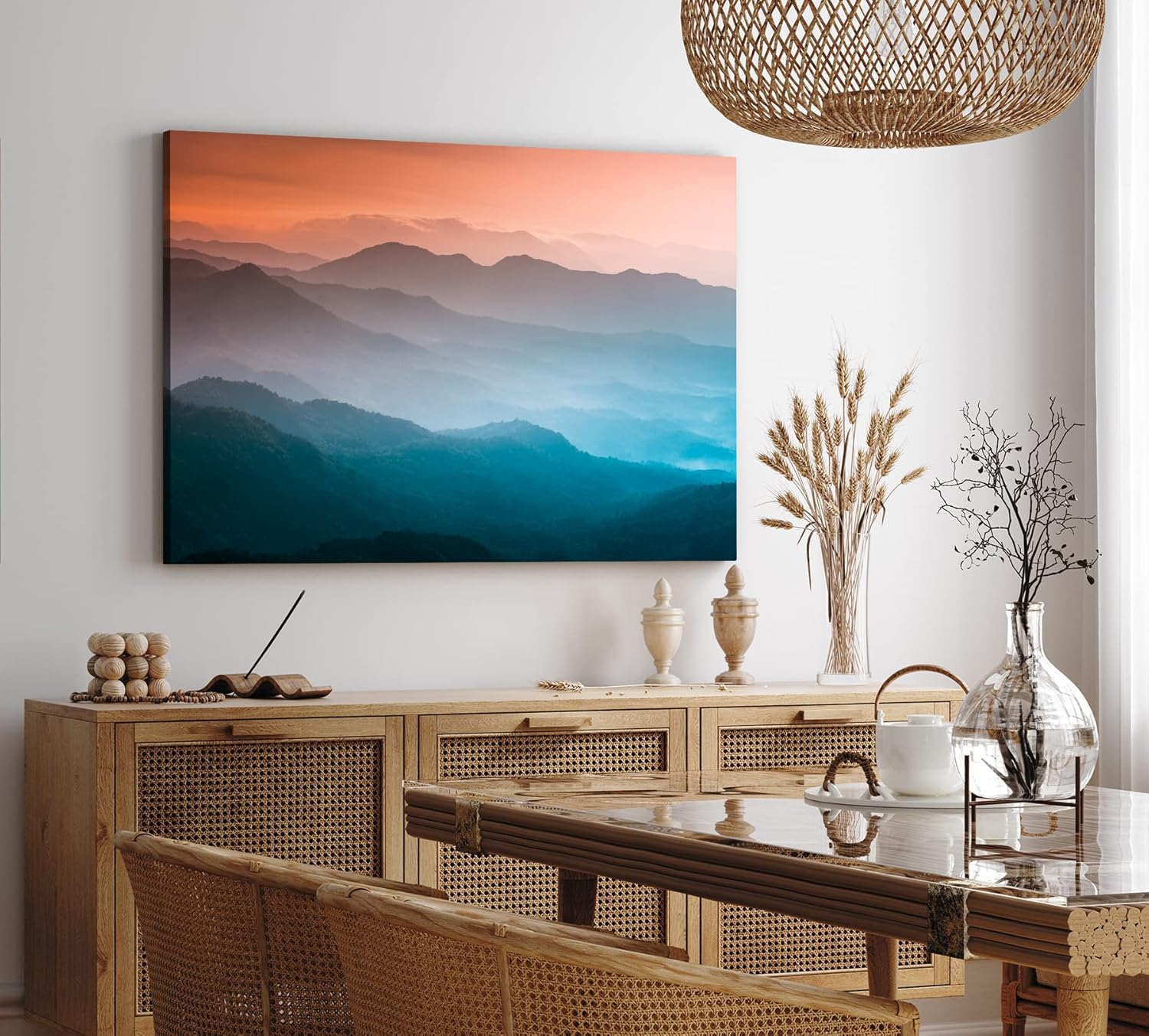 Paul Sinus Wandbild 120x80cm Berge Gebirge Bergkette Himmel Wolken