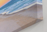 Sinus Art Wandbild 120x80cm Strand und Skyline in perfekter Balance – modernes Motiv zwischen Natur und Stadt