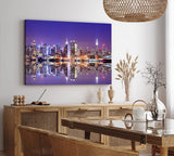 Paul Sinus Wandbild 120x80cm Manhattan Skyline New York Nacht Wolkenkratzer