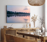 Paul Sinus Wandbild 120x80cm Sonnenuntergang See Bäume Landschaftsbild