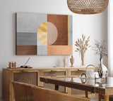 Wandbild 120x80cm Geometrische Kunst Minimal Kunstvoll Brauntöne