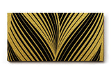 Sinus Art Wandbild 120x80cm Grafisches Muster in Schwarz und Gold – stilvolle Symmetrie mit Art-Déco-Flair