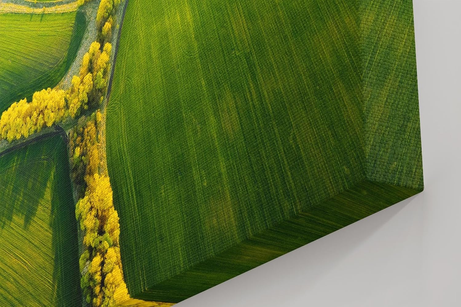 Sinus Art Wandbild 120x80cm Atemberaubende Luftaufnahme mit geometrisch verlaufenden Baumreihen auf sattem Grün