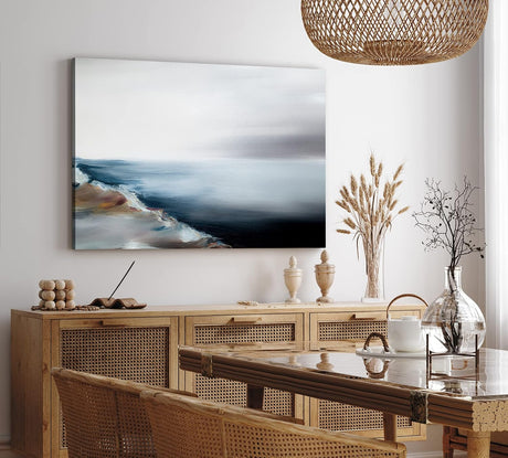 Paul Sinus Wandbild 120x80cm Strand Meer Abstrakt Horizont Kunstvoll Wellen