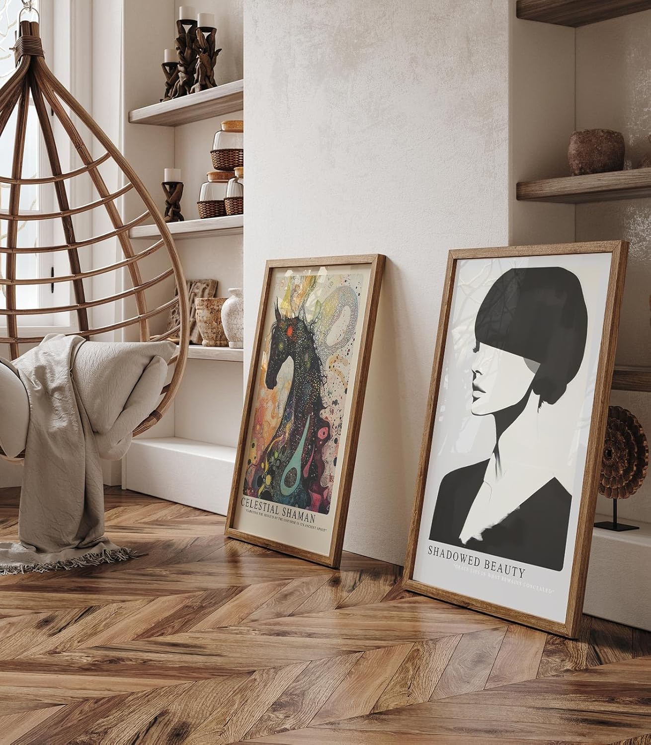 Paul Sinus Leinwandbild 80x120cm stilisiertes Frauenporträt in Schwarz-Weiß mit moderner Eleganz und abstrakter Tiefe – kunstvolles Leinwandbild