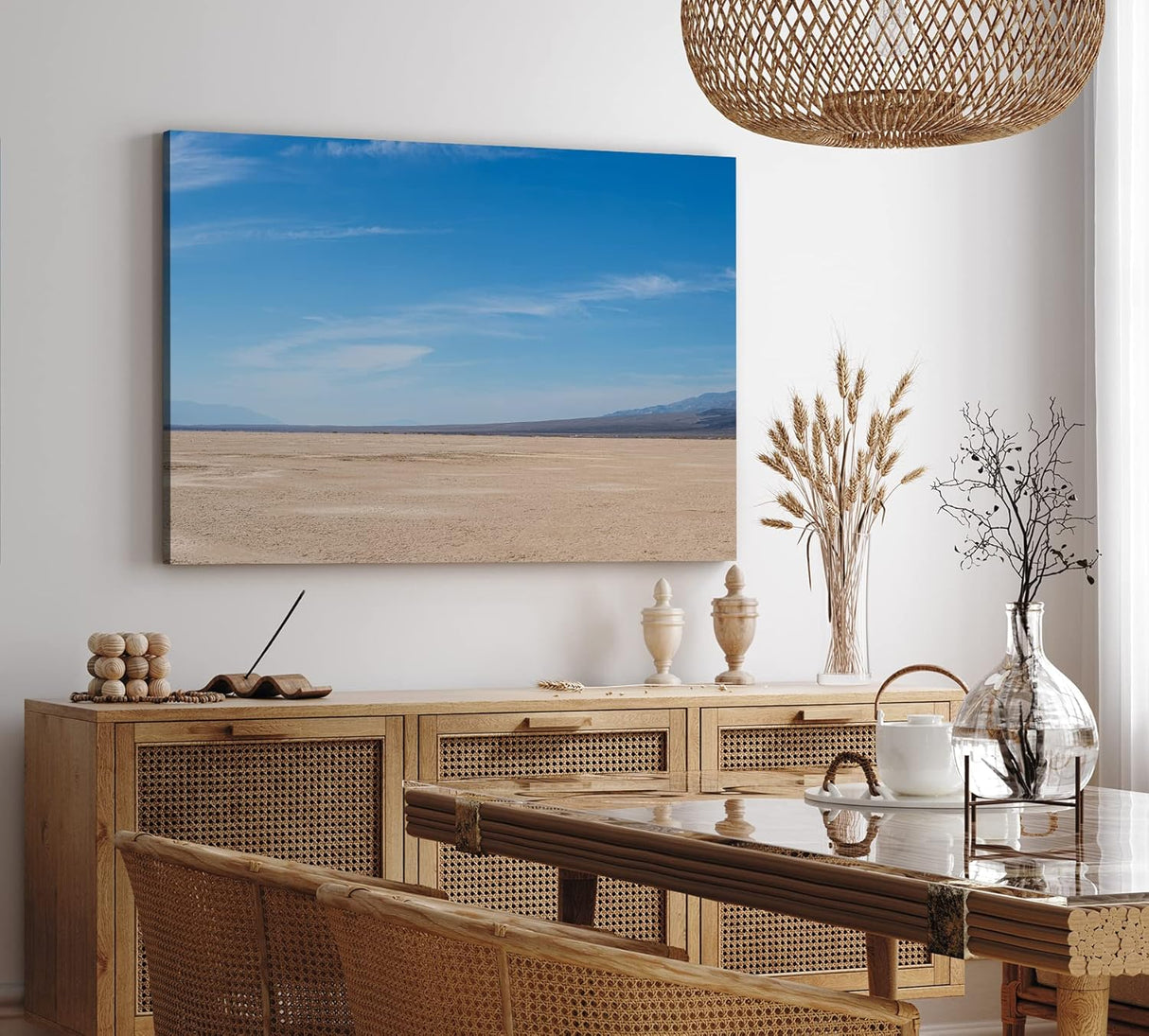 Paul Sinus Wandbild 120x80cm Wüstenlandschaft Wüste Horizont Berge blauer Himmel