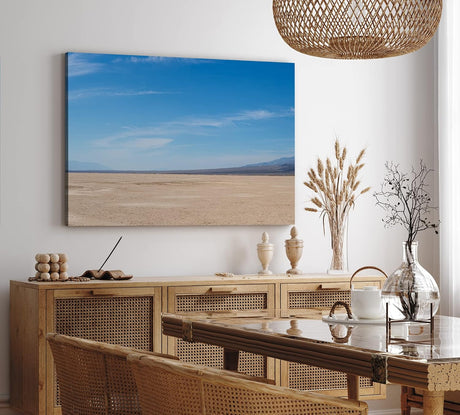 Paul Sinus Wandbild 120x80cm Wüstenlandschaft Wüste Horizont Berge blauer Himmel