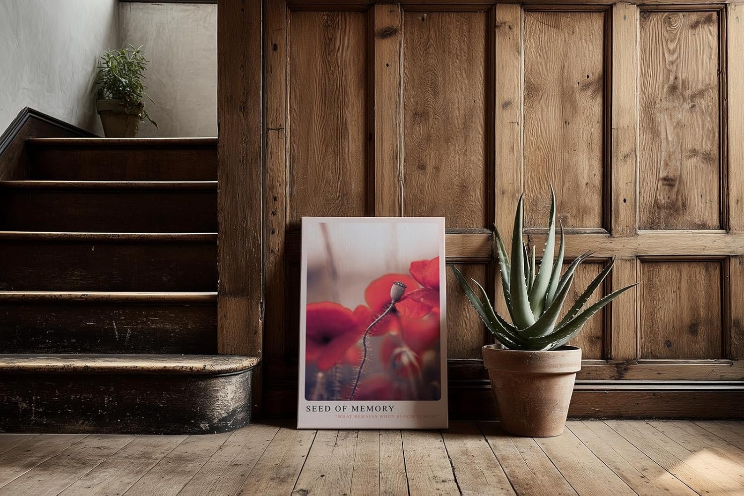 Paul Sinus Kunstdruck 40x60cm Seed of Memory – Symbolische Mohnblüte in poetischer Dämmerung