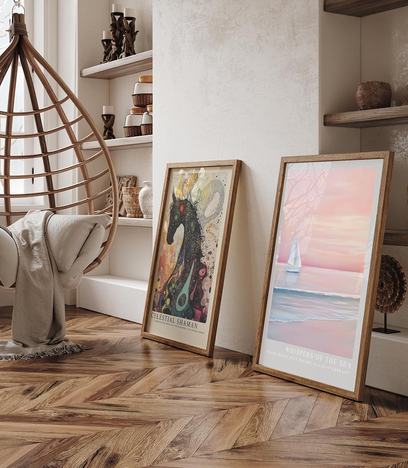 Paul Sinus Leinwandbild 60x90cm verträumte Segelboot-Szene mit sanften Pastelltönen, beruhigende Wandkunst mit ruhigem Meer und romantischer Atmosphäre
