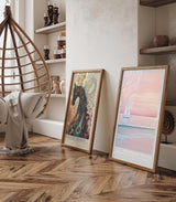 Paul Sinus Leinwandbild 60x90cm verträumte Segelboot-Szene mit sanften Pastelltönen, beruhigende Wandkunst mit ruhigem Meer und romantischer Atmosphäre