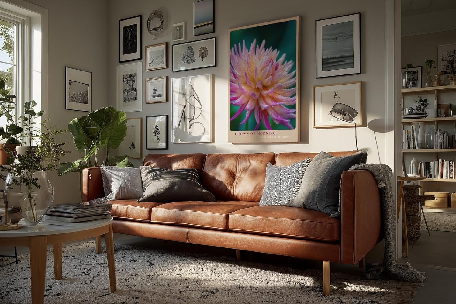 Paul Sinus Wandbild in 40x60cm Crown of Morning – leuchtendes Blütenporträt mit zarten Tautropfen in warmen Farbtönen für frische Wohnakzente