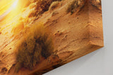 Sinus Art Wandbild 120x80cm Dramatischer Sonnenuntergang mit Wüstenformationen und weitem Himmel