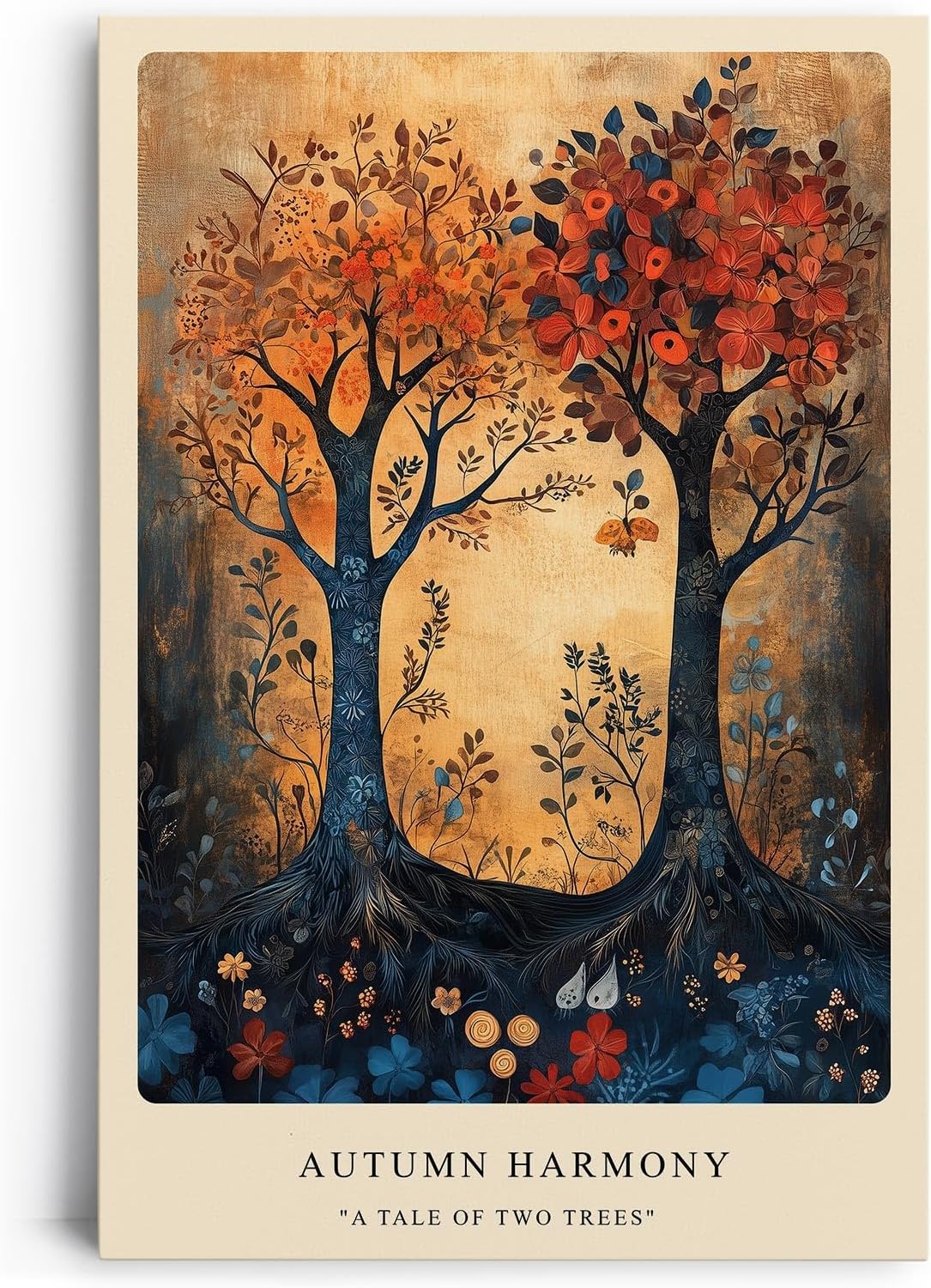Paul Sinus Leinwandbild 40x60cm Leinwandbild Herbst Bäume Natur Kunst harmonische Farben magische Atmosphäre goldene Herbstpracht stilvolle Dekoration