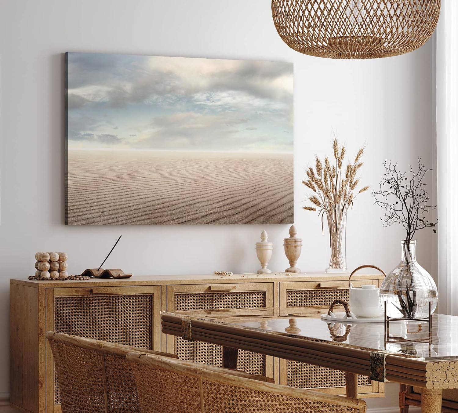 Paul Sinus Wandbild 120x80cm Wüste Sandwüste Horizont Sand Himmel Erde