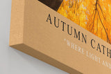 Paul Sinus Wandbild in 40x60cm Autumn Cathedral Goldgelbes Blätterdach aus der Froschperspektive mit strahlendem Sonnenlicht für herbstliche Raumakzente
