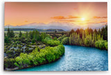 Paul Sinus Wandbild 120x80cm Clutha River Neuseeland Fluss Sonnenuntergang Berge Natur