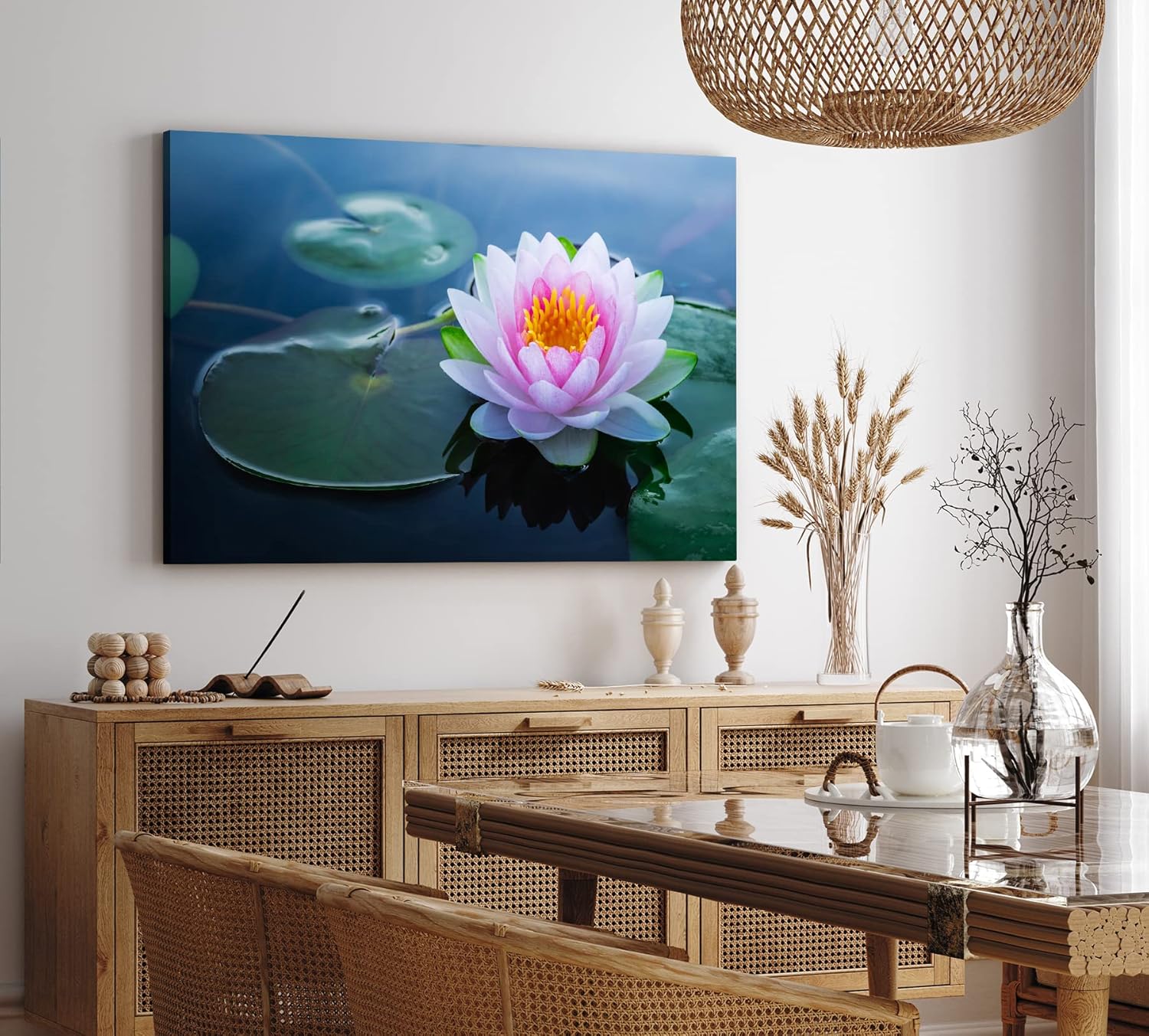 Paul Sinus Wandbild 120x80cm Lotosblume Blume Blüte Kunstvoll Lotos Rosa Wasserblumen