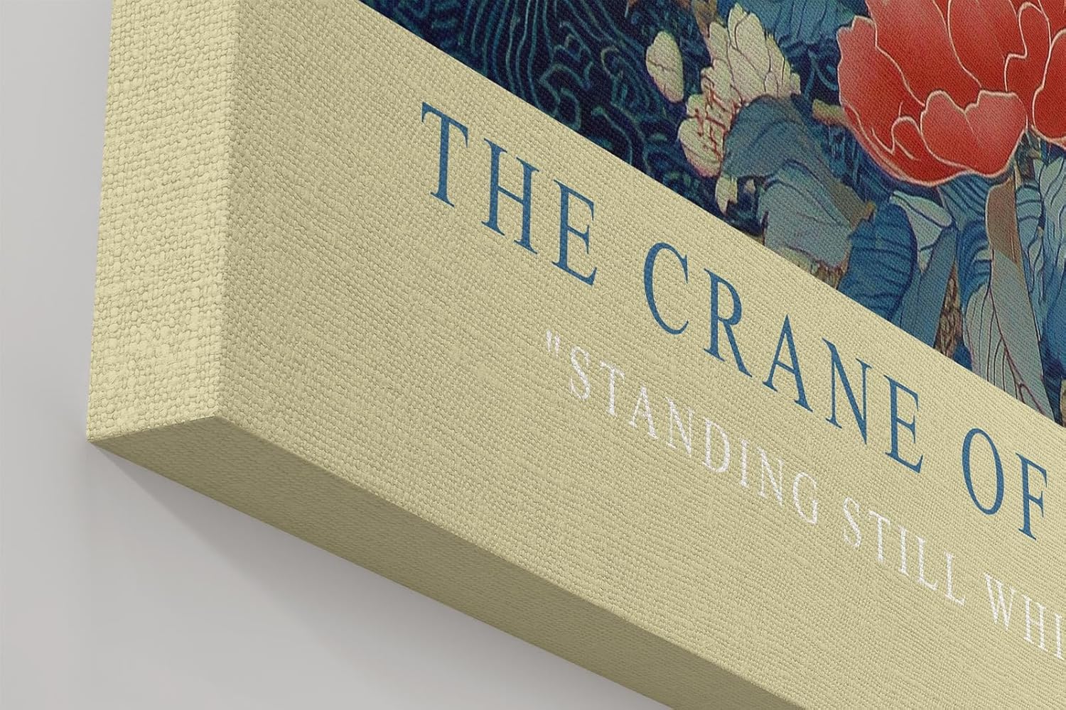 Paul Sinus Wandbild in 40x60cm The Crane of Spring mit elegantem Kranich zwischen blühenden Magnolien für harmonische Wandgestaltung