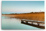 Paul Sinus Wandbild 120x80cm See Seesteg Natur Halme Holzsteg Wasser