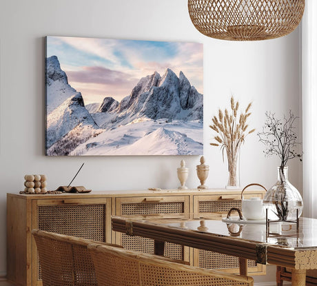 Paul Sinus Wandbild 120x80cm Norwegen Berge Schneegipfel Berggipfel Felsen Schnee