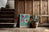 Paul Sinus Kunstdruck 40x60cm Schmetterling und Kirschblüte – Frühlingspoesie im zarten Licht eingefangen