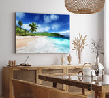 Wandbild 120x80cm Südsee Palmen Meer Strand Sommer Sonnenschein
