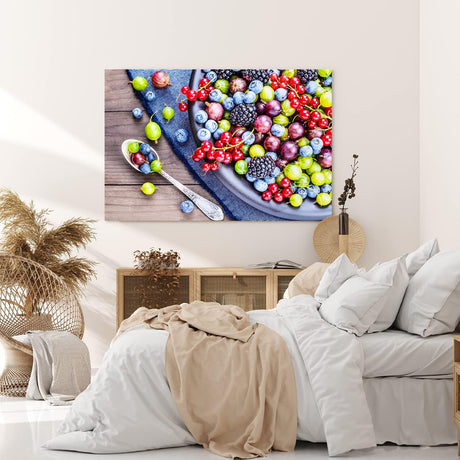 Paul Sinus Wandbild 120x80cm Früchte Himbeeren Johannisbeeren Farbenfroh Essen Küche