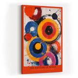 Paul Sinus Wandbild in 40x60cm The Rhythm of Rings – Lebendige Komposition aus farbkräftigen Kreisen in Gelb, Rot, Blau, Pink und Schwarz mit dynamischen Pinselspuren