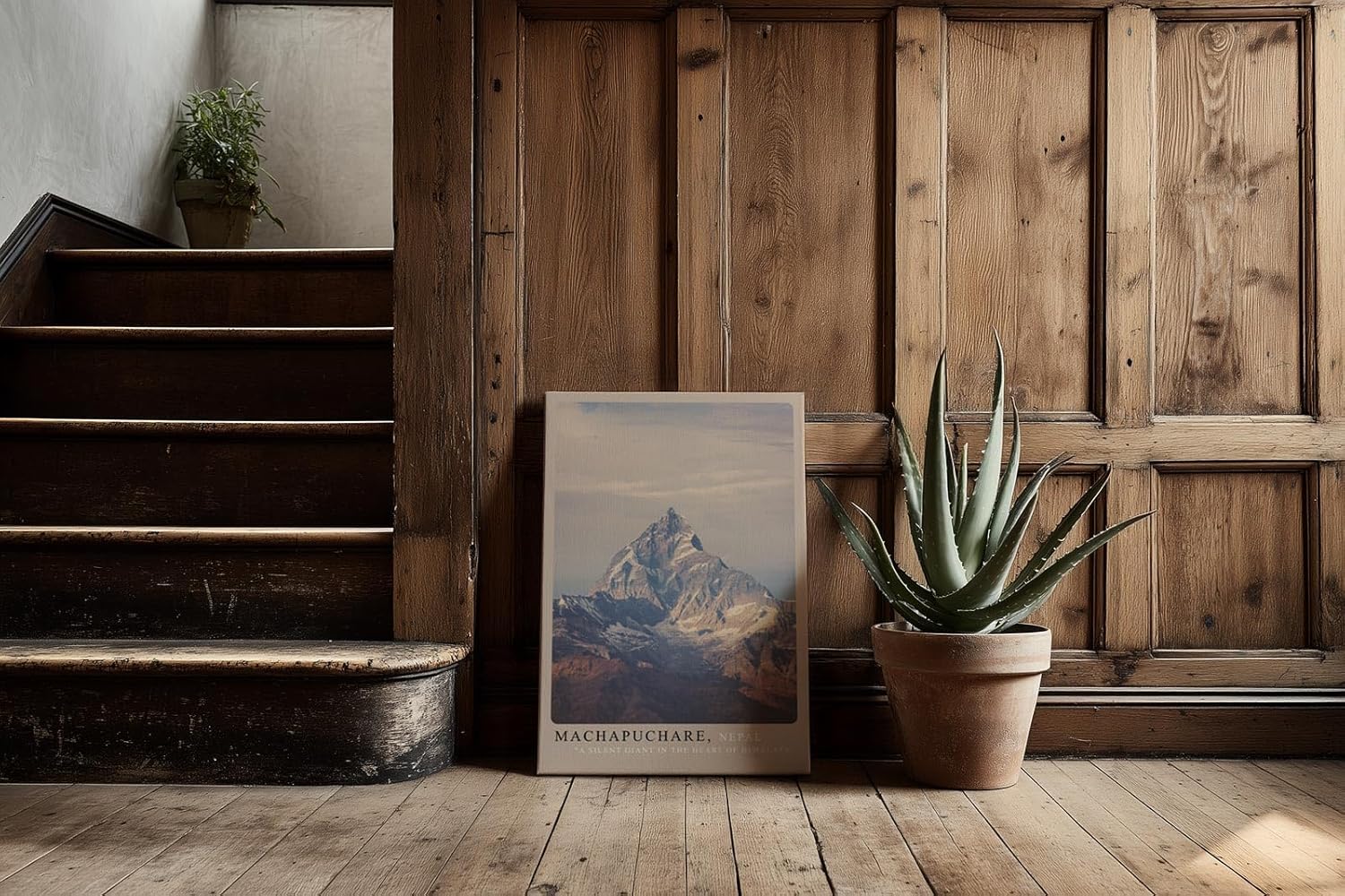 Paul Sinus Kunstdruck 40x60cm Machapuchare mit Himalaya-Gipfel in Nepal vor ruhigem Himmel