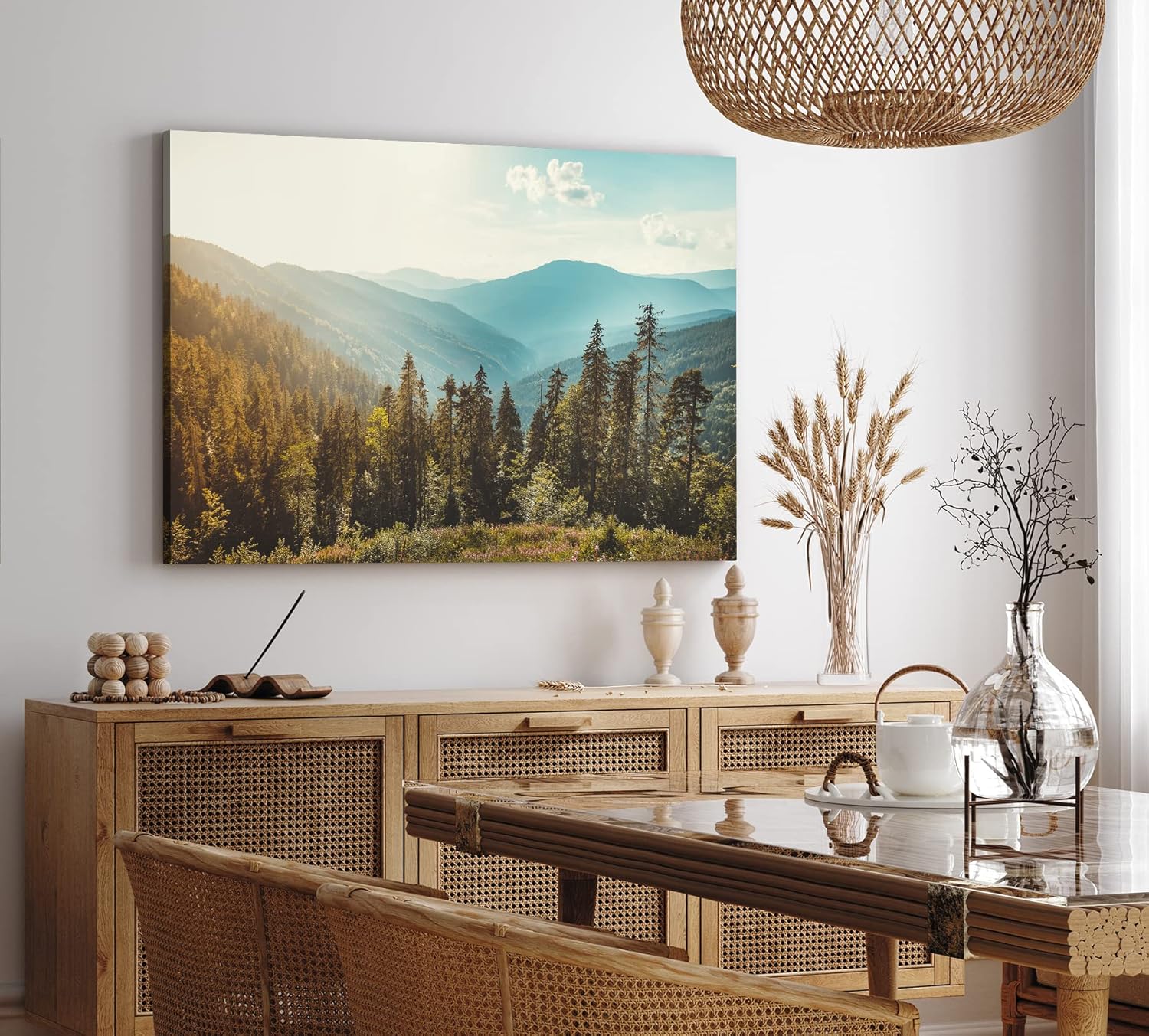 Paul Sinus Wandbild 120x80cm Berglandschaft Berge Gebirge Tannen Natur