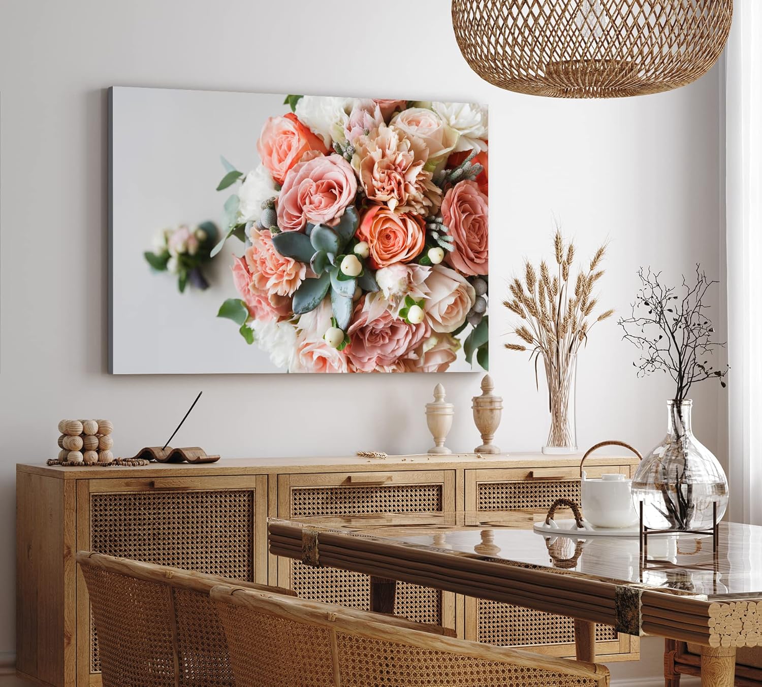 Paul Sinus Wandbild 120x80cm Blumenstrauß Blumen Bouquet Blüten Rosen Rosenstrauß