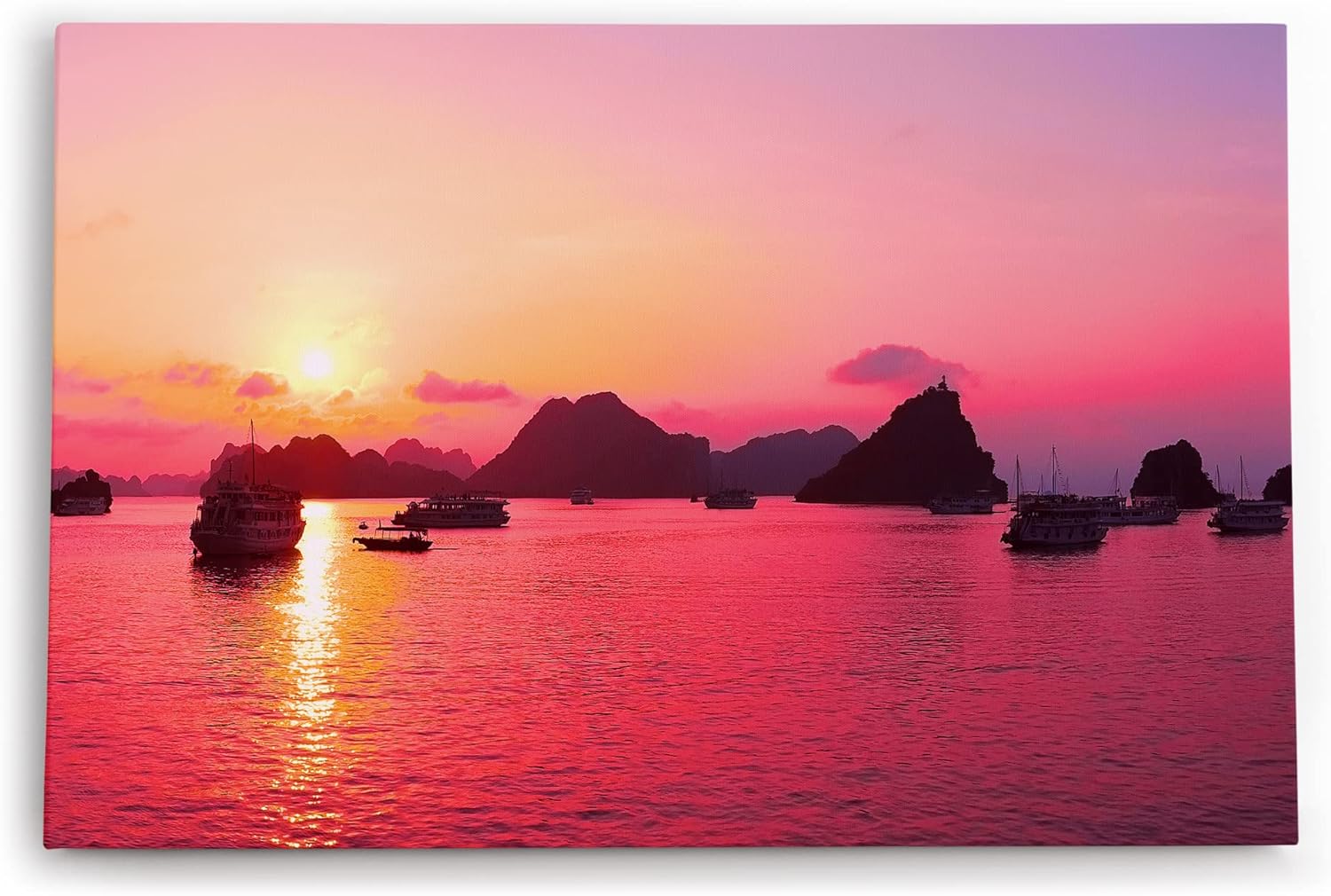 Paul Sinus Wandbild 120x80cm Thailand Inseln Sonnenuntergang Schiffe Boote Meer